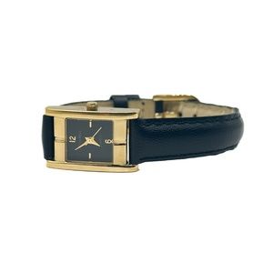 Hugo Max Ladies Watch 18K Gold Plated Case HM85028 Leather Band New Battery